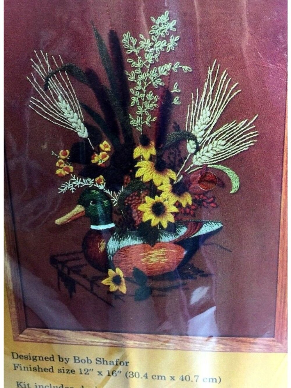 Creative Circle Embroidery Kit Wooden Decoy # 0330~ 12"x 16" Finished